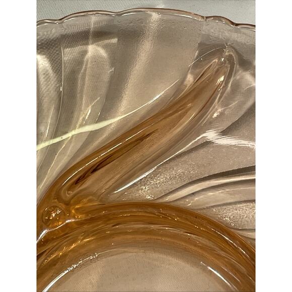 Vintage Pink Depression Glass 3 Divided Candy Nut Relish Dish Beautiful - Picture 3 of 9